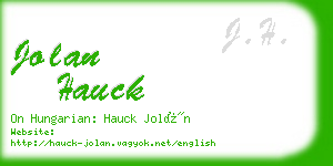 jolan hauck business card